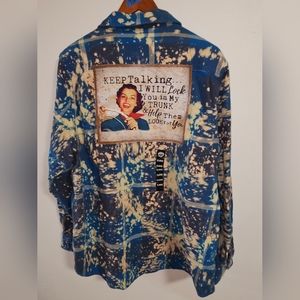 Angry minnow extra large flannel shirt keep talking...